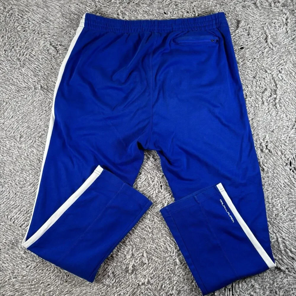 Polo Ralph Lauren Performance Joggers Mens Large Blue Zip Pockets Activewear Gym